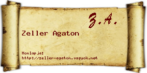 Zeller Agaton névjegykártya